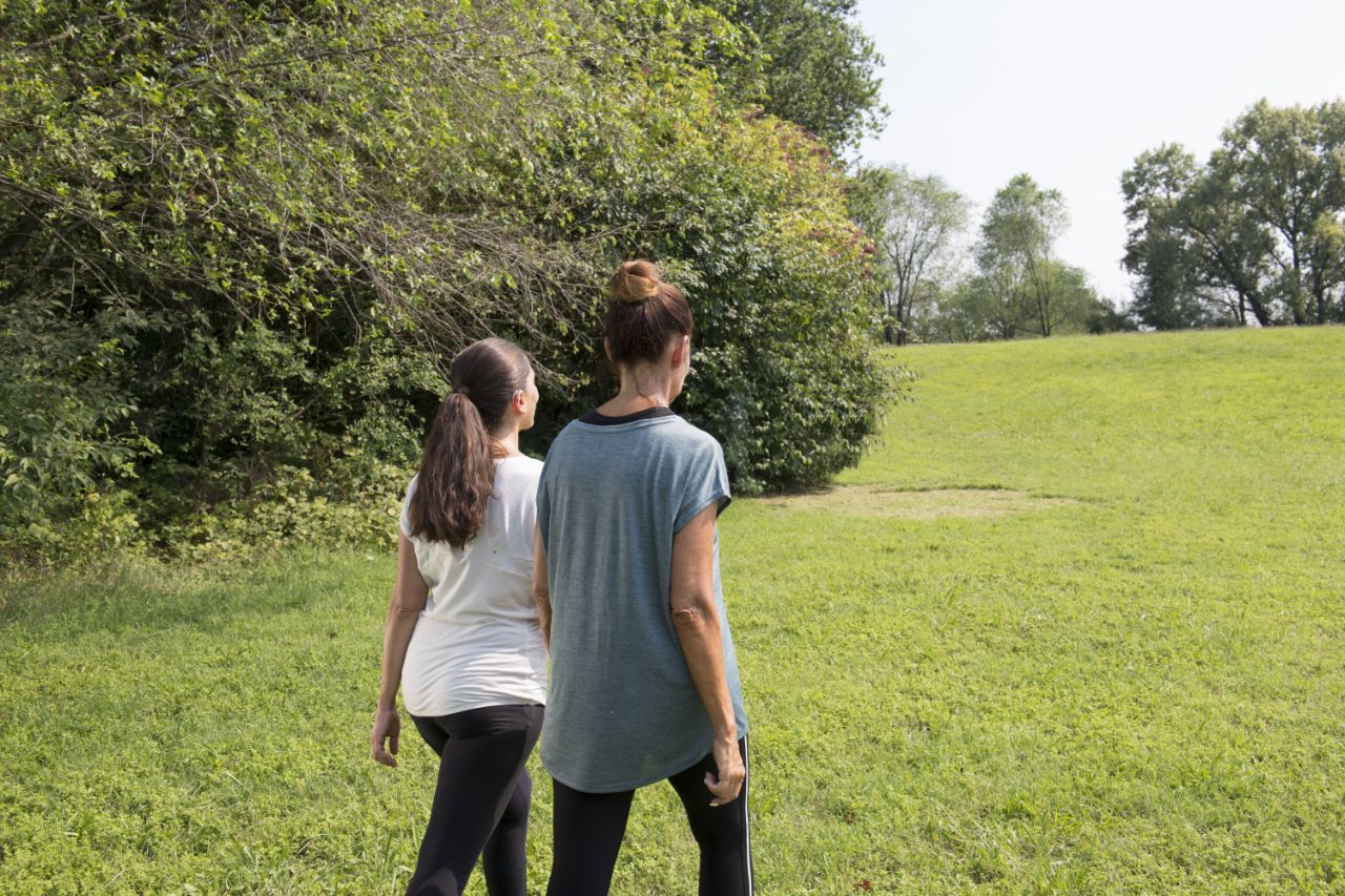 women walking in the park