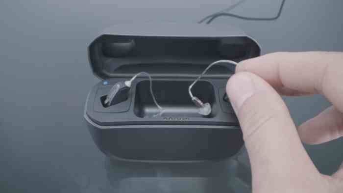 aparelhos auditivos ampli-energy no carregador