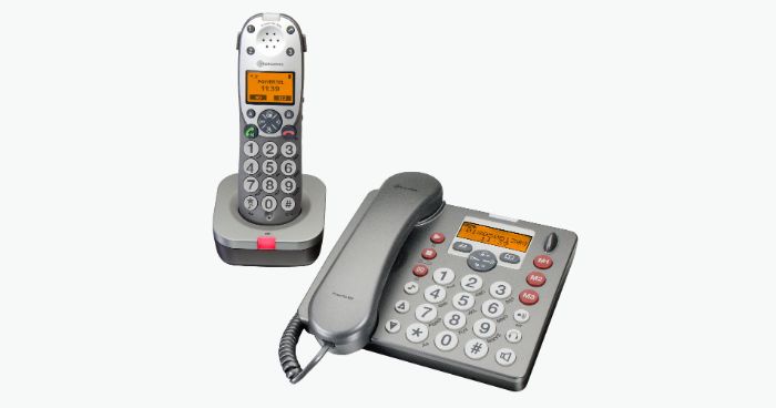 telefone sem fios e telefone fixo amplicomms