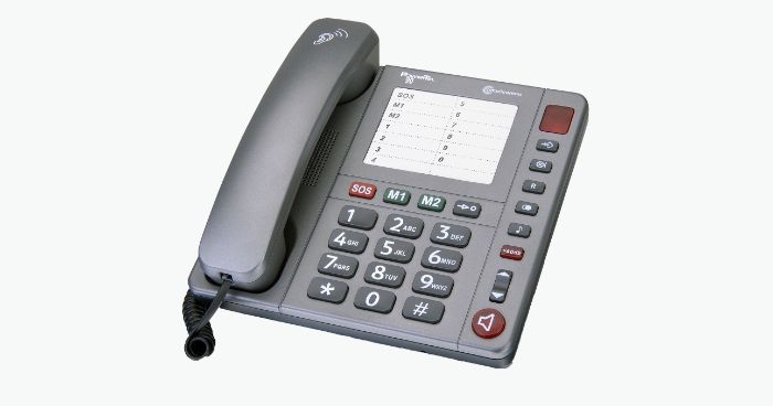 Telefone fixo com som amplificado