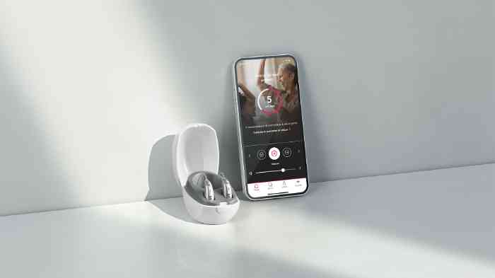 aparelho auditivo ampli-energy e telemóvel